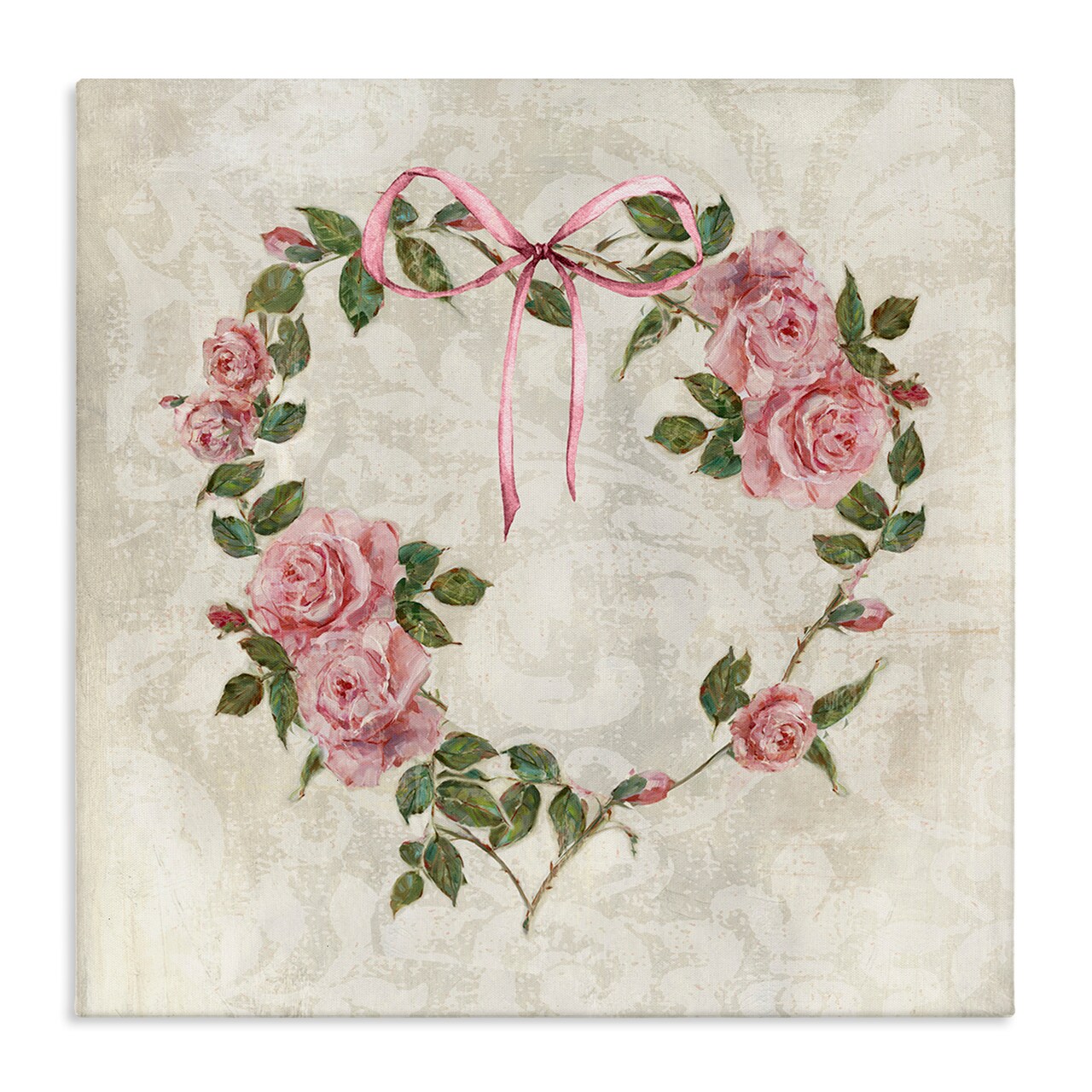 Stupell Industries Garden Heart Wreath Canvas Design by Sally Swatland